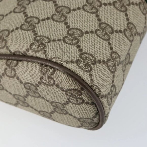 GUCCI GG Supreme Web Sherry Line Clutch Bag PVC Beige Auth BA7254 - Picture 3 of 16